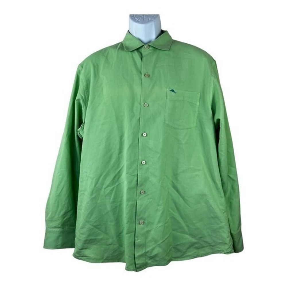 Tommy Bahama Men Casual Shirt Green Buttons Down size L